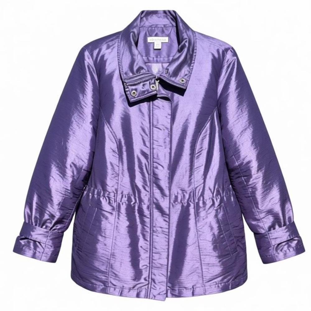 Coldwater Creek Iridescent Purple Shimmer Jacket – Size 1X (16W–18W)